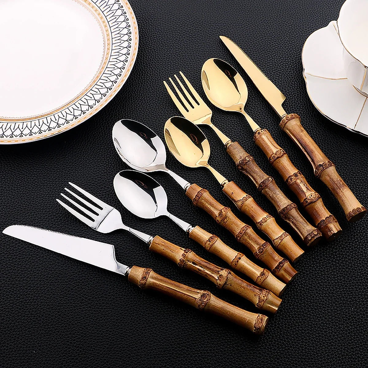 The Bamboo Boho Table Set - 16 Pieces