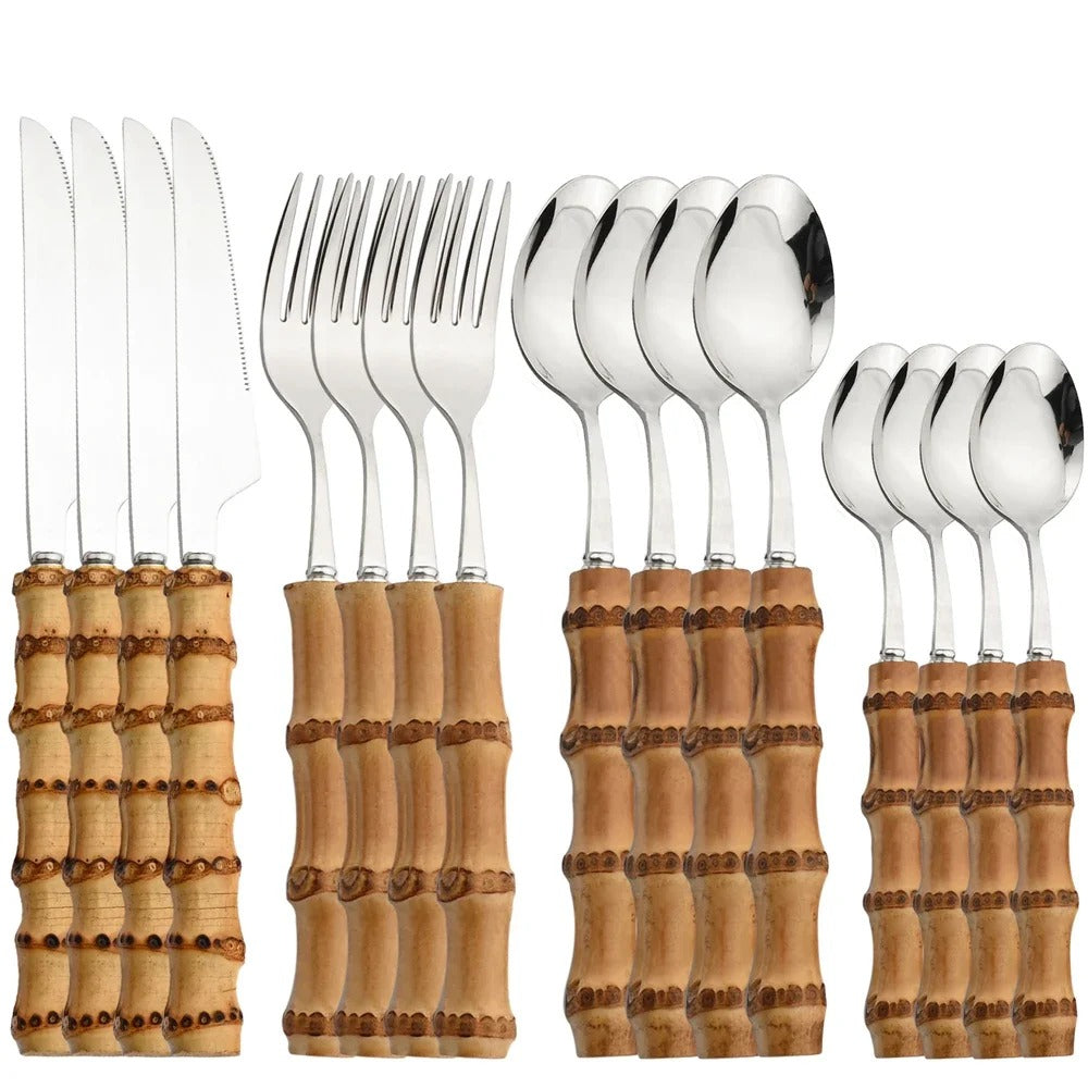 The Bamboo Boho Table Set - 16 Pieces