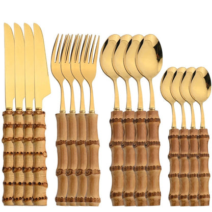 The Bamboo Boho Table Set - 16 Pieces